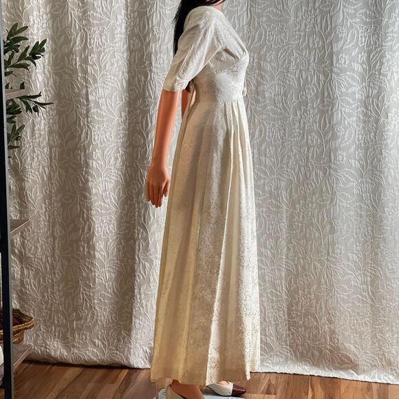 Vintage 50s 60s Lorrie Deb Candlelight Cream Crinoline Wedding Dress Size 9 (XS) - Picture 4 of 8